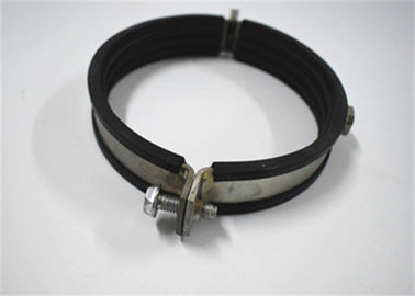 Supporti di tubo spaccati galvanizzati del morsetto, morsetti rotondi neri del metallo dell'anello di gomma