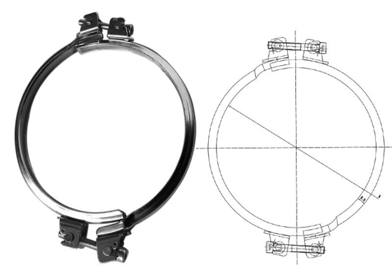 morsetto del cerchio dei morsetti di tubo delle parti dei sistemi di HVAC di 180mm con gli anelli con sigillo della guarnizione del silicone