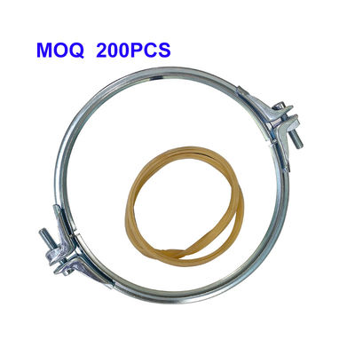 Morsetti per tubi per impieghi gravosi con spessore guarnizione regolabile e struttura in due pezzi per sistemi di aspirazione polveri in SUS304