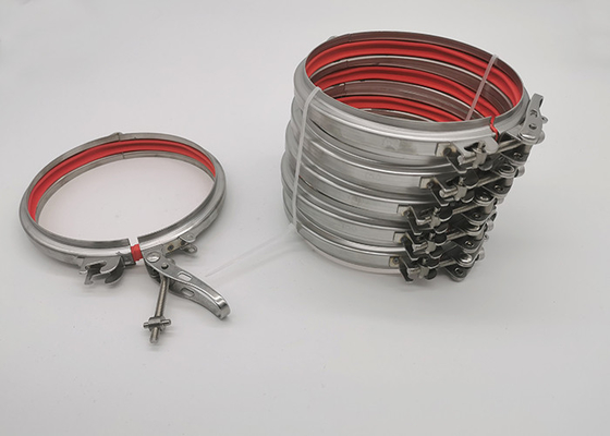Tipo serrato 304 d'acciaio morsetto di tubo inossidabile di 125mm che canalizza le clip con gomma