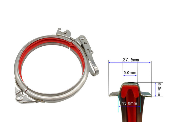 morsetto di tubo a 8 pollici del rilascio rapido della condotta dell'OEM di 1.0mm regolabile per HAVC