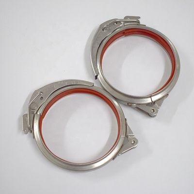 Acciaio inossidabile 304 clip per tubi a rilascio rapido, pinze per condotti con serratura e guarnizione rossa