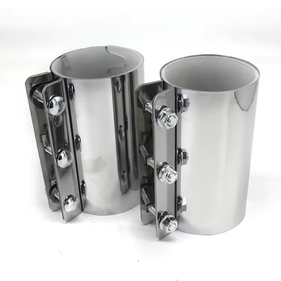 Accoppiamento pneumatico per tubi in acciaio inossidabile con guarnizione in silicone per trasporto pneumatico di pellet di plastica.